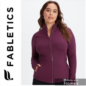 NWOT Fabletics Trinity Performance Jacket Size L Burgundy